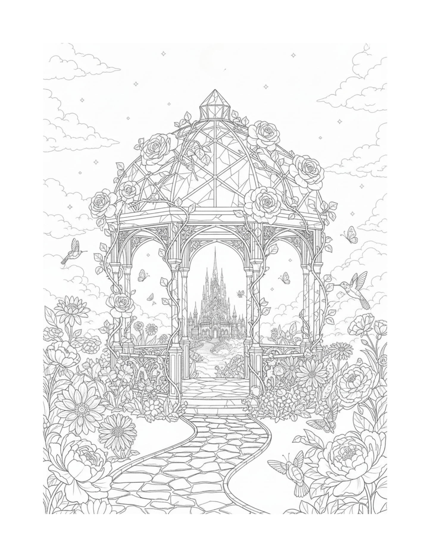 Crystal Realms Coloring Book - For Stress Relief (Download Digital Flipbook) The Soul of Serendipity