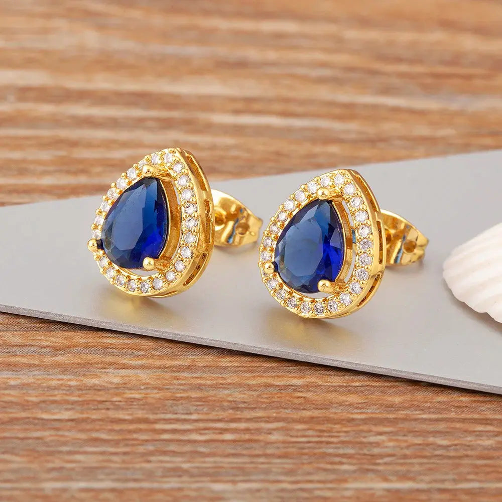 Waterdrop Crystal Stud Earrings - Elegant Zircon Design The Soul of Serendipity