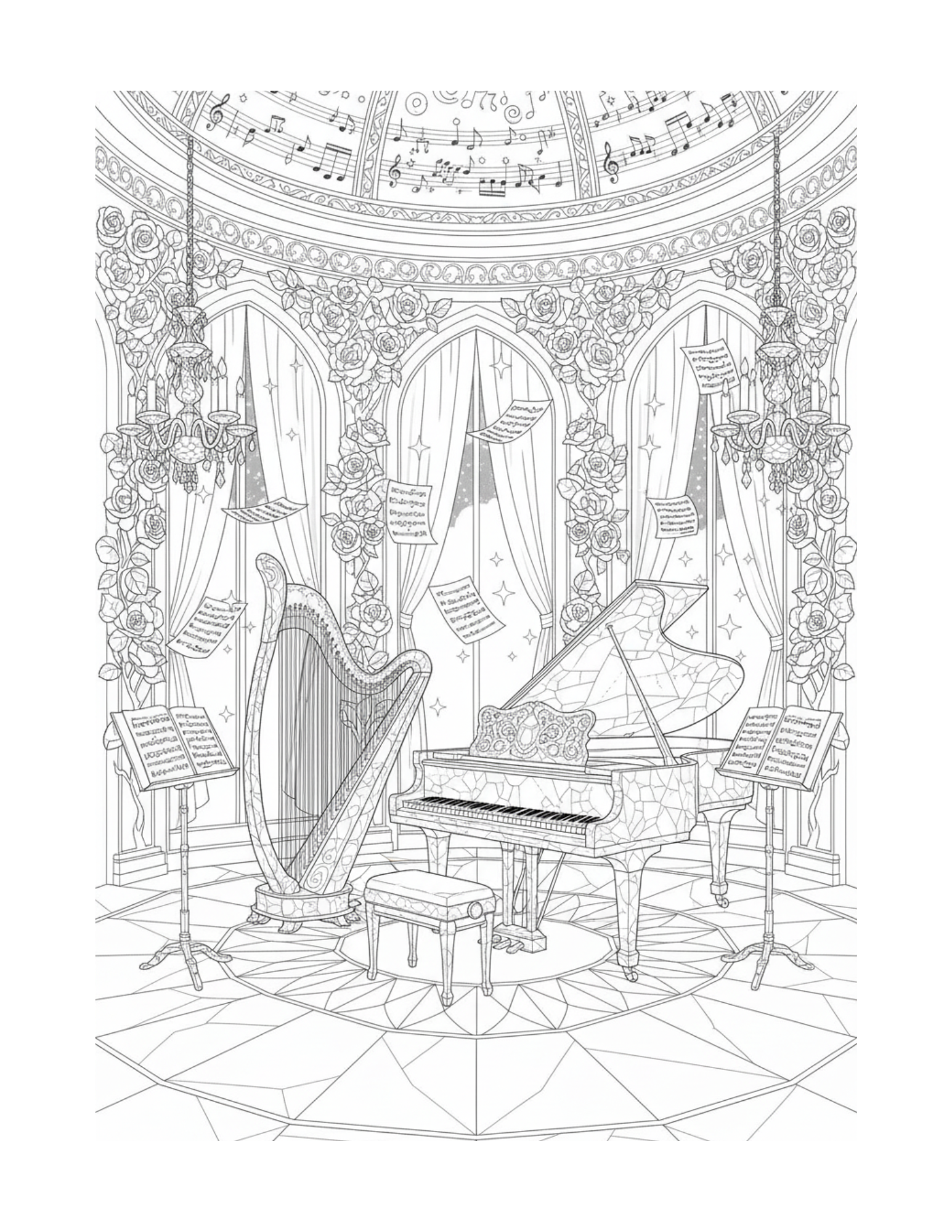Crystal Realms Coloring Book - For Stress Relief (Download Digital Flipbook) The Soul of Serendipity