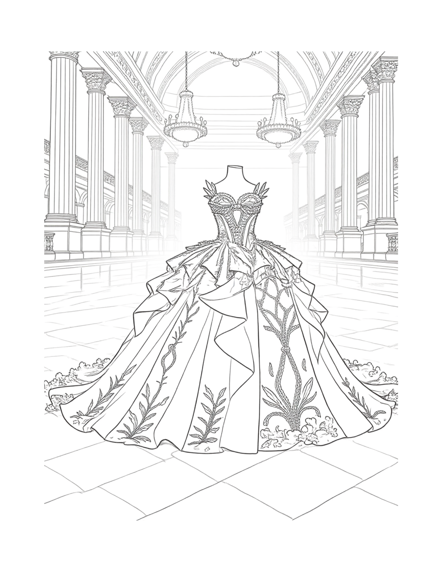 Royal Princess Ball Gowns - Coloring Book (Download Digital Flipbook) The Soul of Serendipity