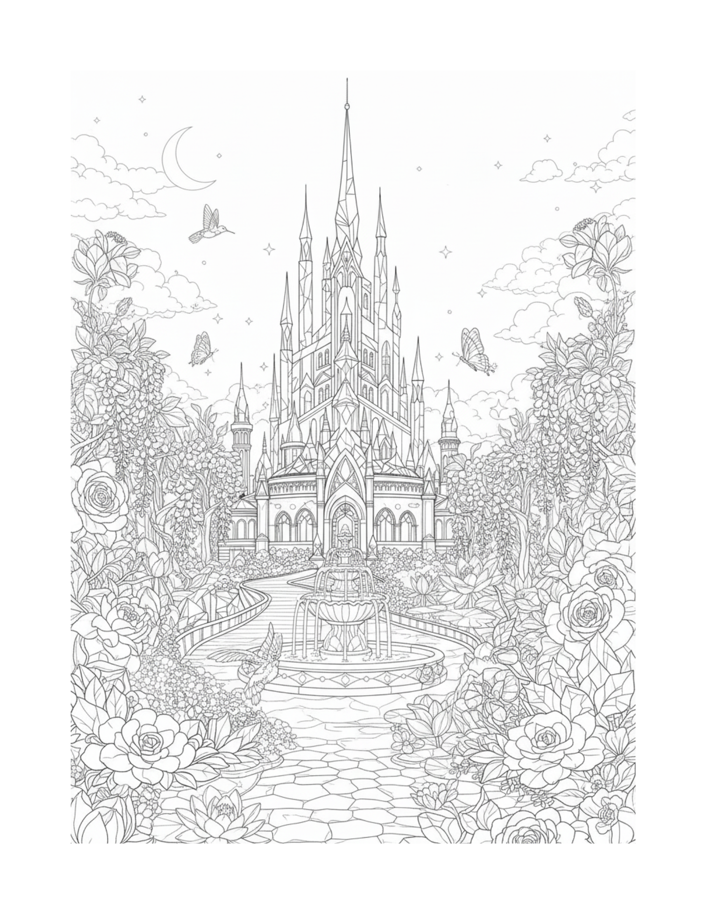 Crystal Realms Coloring Book - For Stress Relief (Download Digital Flipbook) The Soul of Serendipity