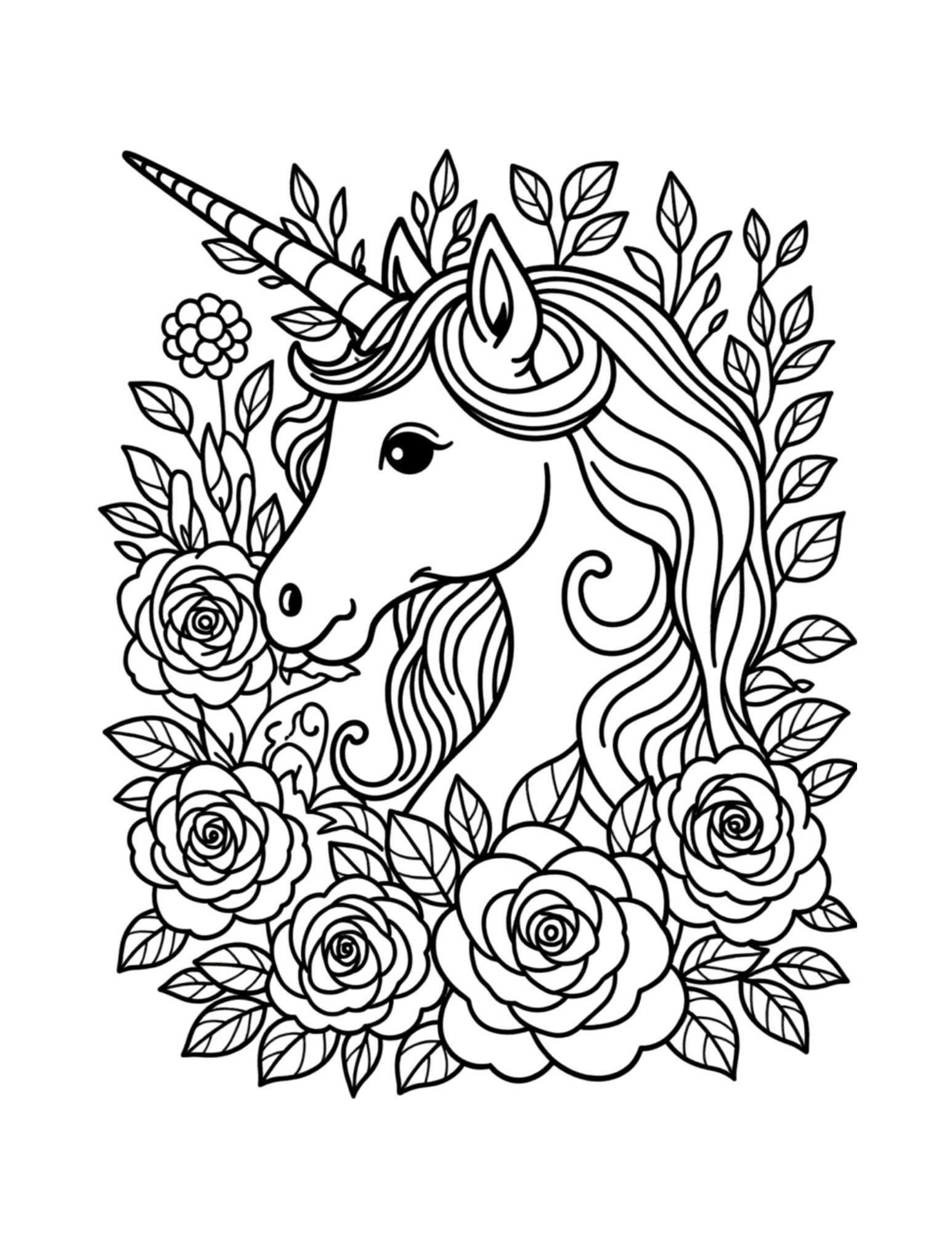 Unicorn Princesses and Roses Coloring Book - 50 Pages (Download Digital Flipbook) The Soul of Serendipity