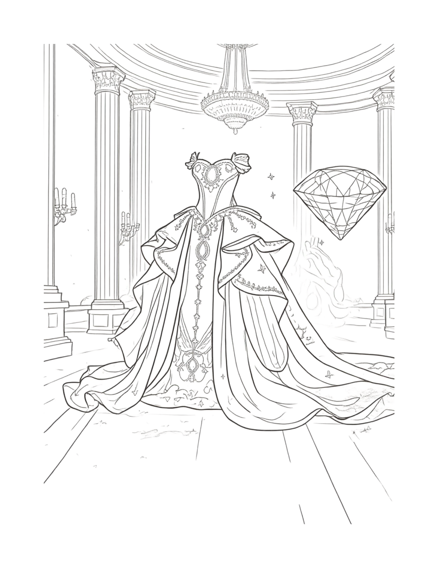 Royal Princess Ball Gowns - Coloring Book (Download Digital Flipbook) The Soul of Serendipity
