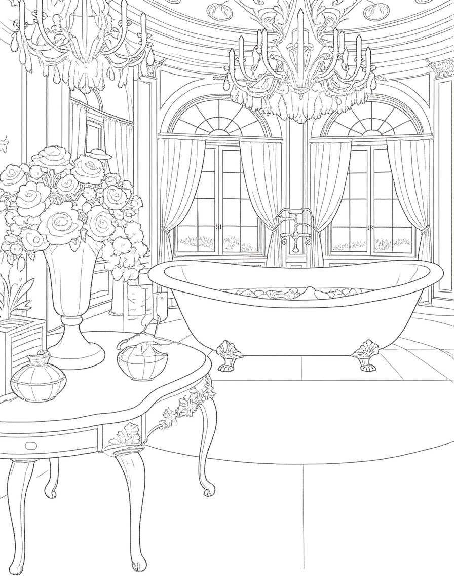 3 Luxury Spa Coloring Pages (Digital Download)