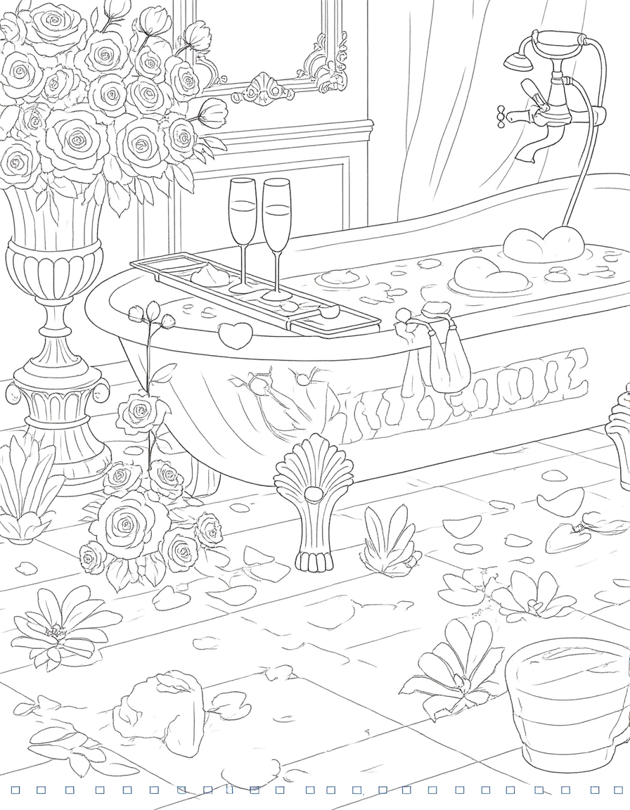 3 Luxury Spa Coloring Pages (Digital Download)