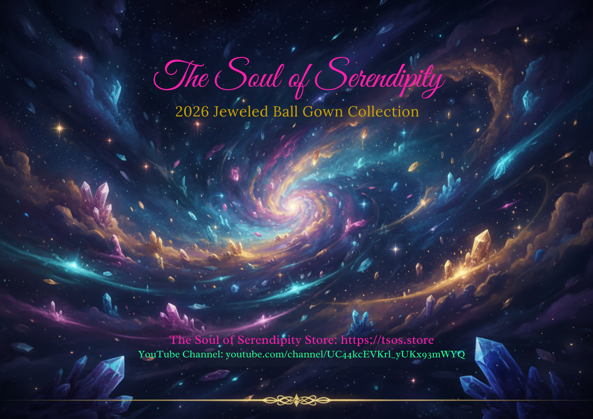 2026 Jeweled Ball Gown Collection — Spiral Bound Wall Calendar The Soul of Serendipity