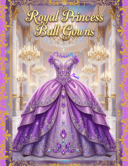 Royal Princess Ball Gowns - Coloring Book (Download Digital Flipbook)