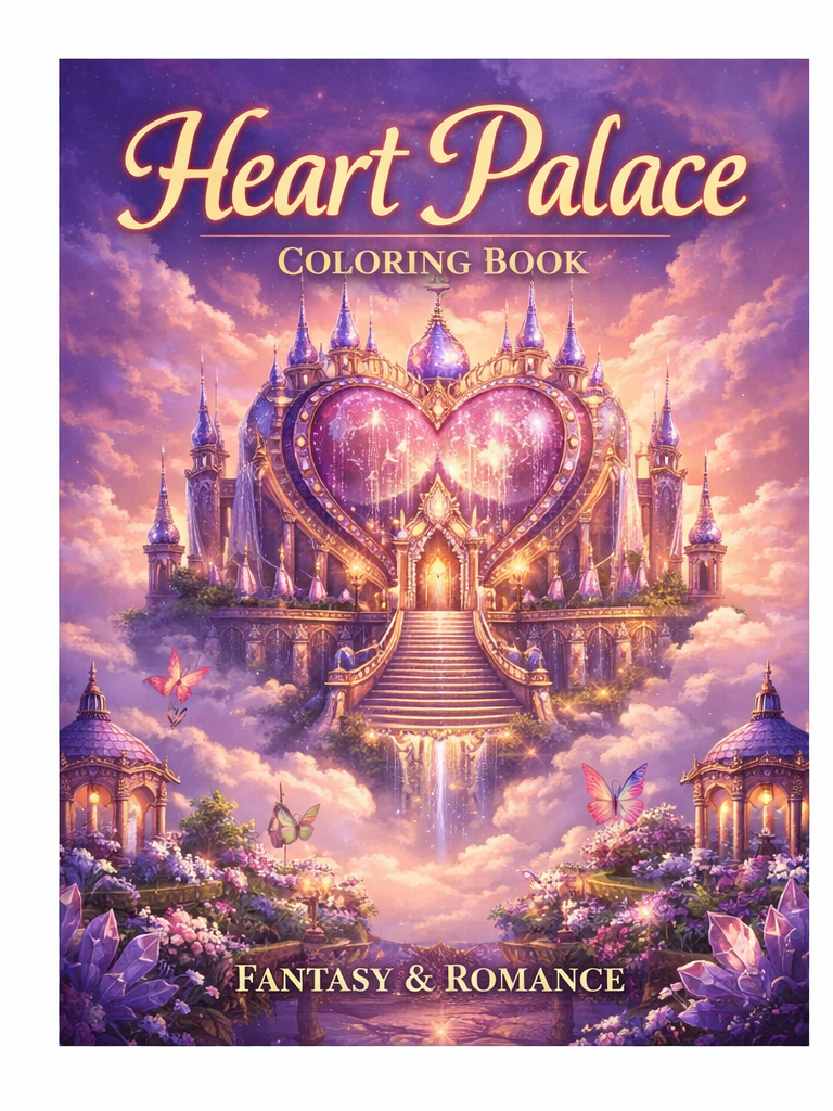 Heart Palace Coloring Book - Fantasy & Romance (Download Digital Flipbook) The Soul of Serendipity