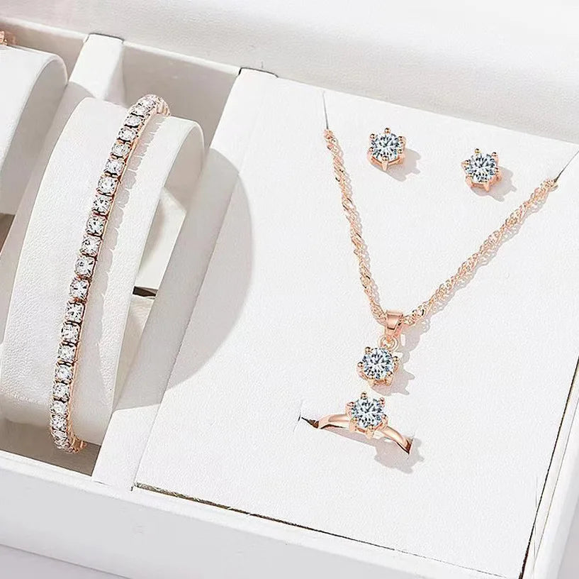 Radiant Crystal Jewelry Set | 5-Piece Elegance Collection The Soul of Serendipity