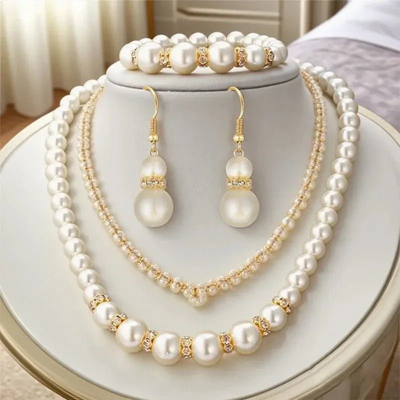 Elegant Pearl Jewelry Set | 3-Piece Bridal Collection The Soul of Serendipity