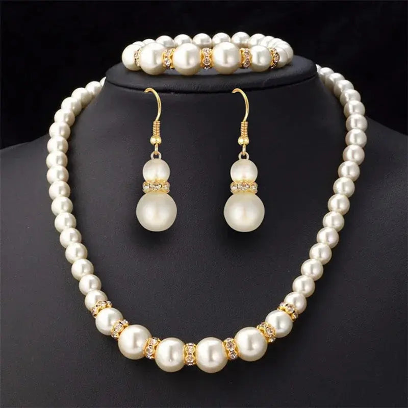 Elegant Pearl Jewelry Set | 3-Piece Bridal Collection The Soul of Serendipity