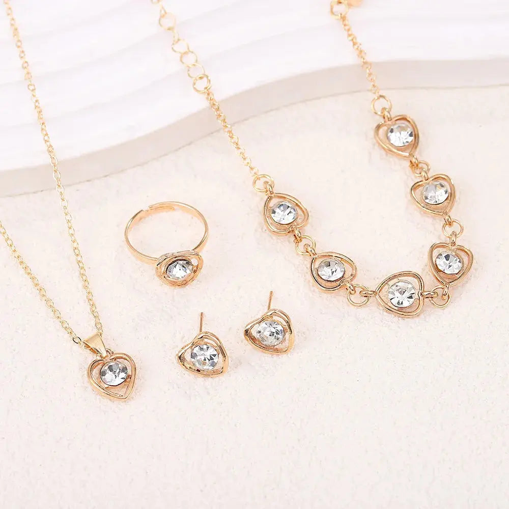 Crystal Jewelry Set | 4-Piece Heart Collection The Soul of Serendipity