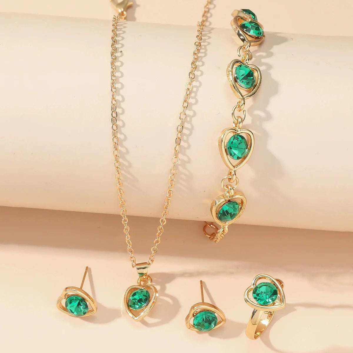 Luxe Heart Crystal Jewelry Set | 4-Piece Love Collection The Soul of Serendipity