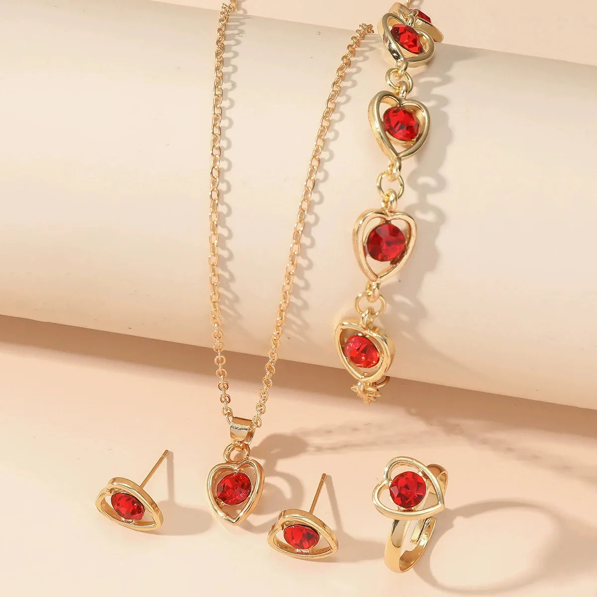 Luxe Heart Crystal Jewelry Set | 4-Piece Love Collection The Soul of Serendipity