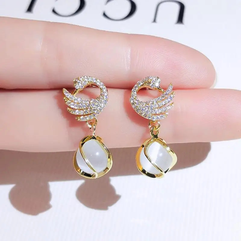 Crystal Swan and Crystal Butterfly Earrings The Soul of Serendipity