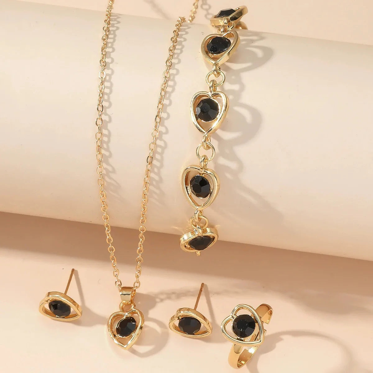 Luxe Heart Crystal Jewelry Set | 4-Piece Love Collection The Soul of Serendipity