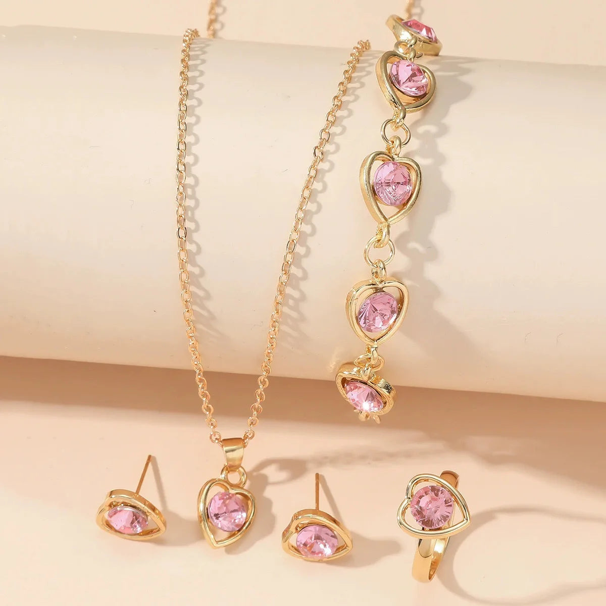 Luxe Heart Crystal Jewelry Set | 4-Piece Love Collection The Soul of Serendipity