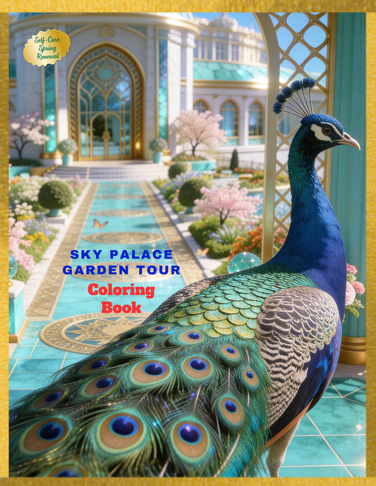 Sky Palace Garden Tour Coloring Book For Relaxation & Mindfulness (Download Digital Flipbook)