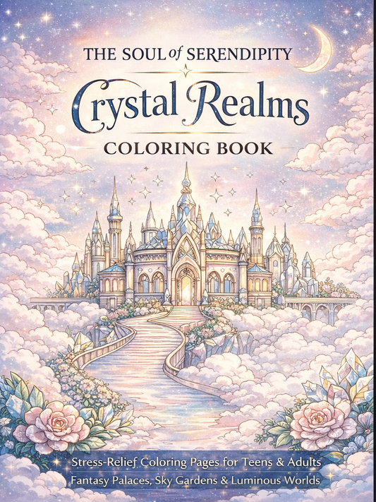 The Soul of Serendipity: Crystal Realm Coloring Book - For Stress Relief (Download Digital Flipbook)