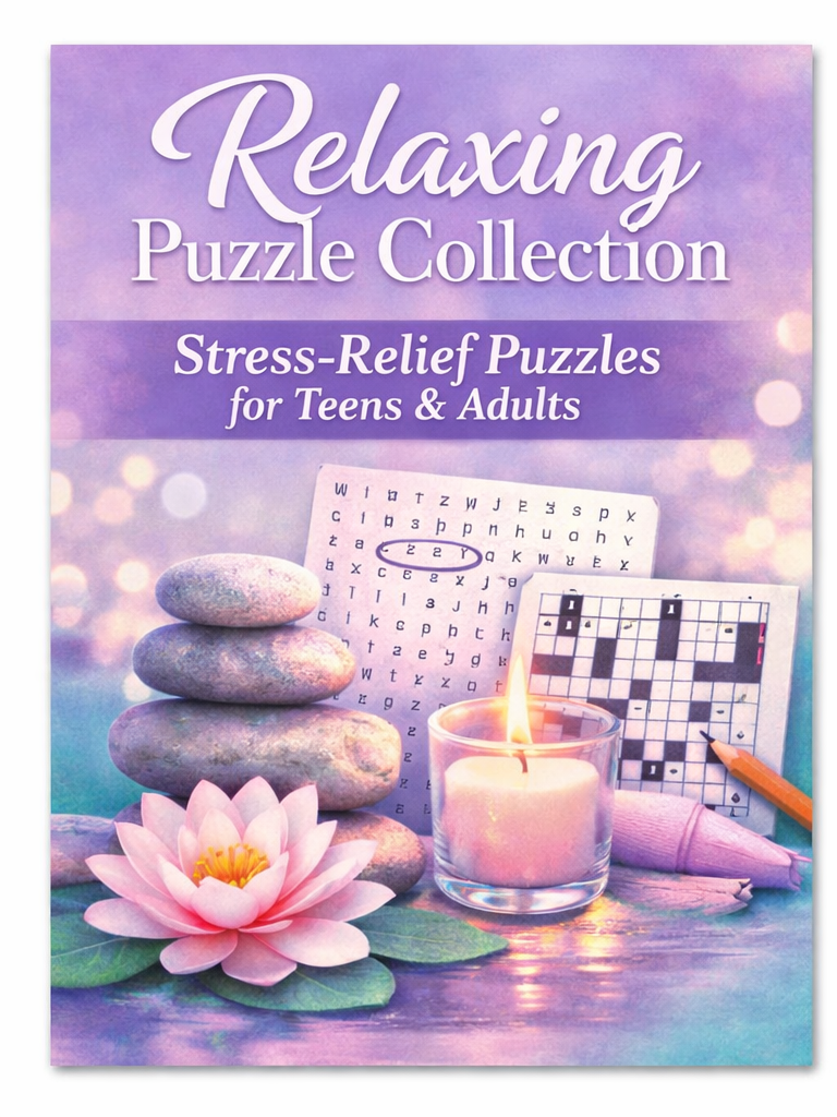 Relaxing Puzzle Collection Stress-Relief Puzzles for Teens & Adults (Download Digital Flipbook) The Soul of Serendipity