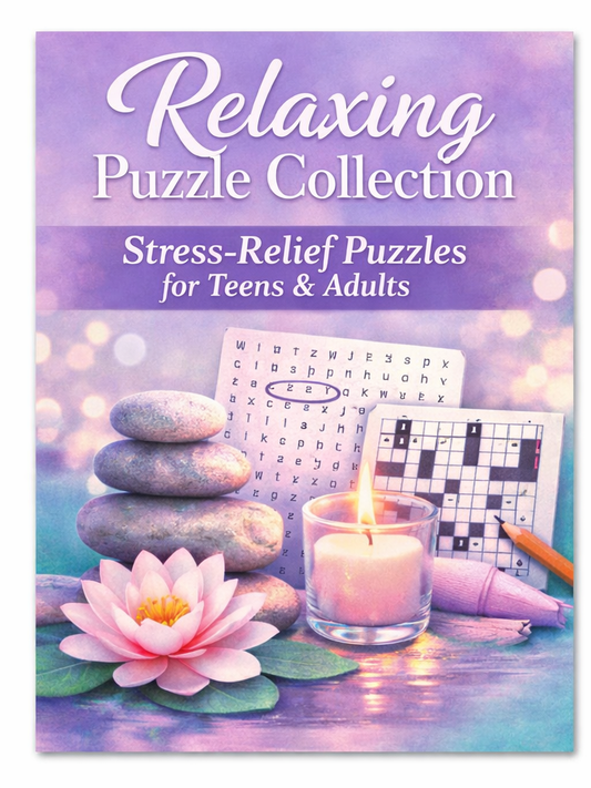 Relaxing Puzzle Collection Stress-Relief Puzzles for Teens & Adults (Download Digital Flipbook)